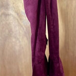 Shoe Dazzle Deep Burgundy Over-the-Knee Boots
